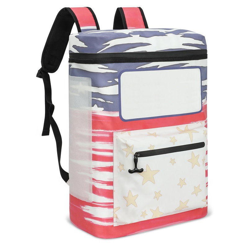 Large Capacity Insulated Picnic Bag with Double Shoulder Straps - Waterproof PEVA Outdoor Backpack