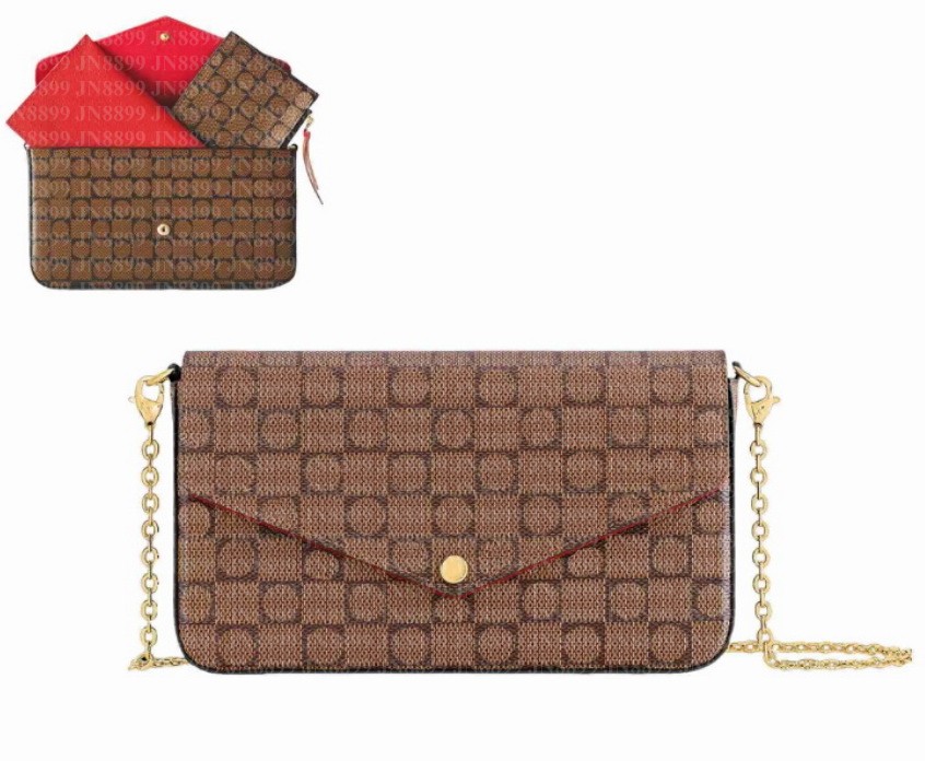 Fashion Bags 3pcs set Women Shoulder Bags Purse Designer Bag Luxury Embossed Chain Strap Cross Body Ladies Flap Purses Clutch Totes With Box Dust