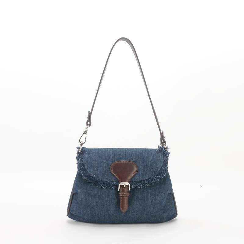 for Women 2023 Spring Summer New Simple Denim Underarm Niche Personality Handmade Wool Canvas Bag