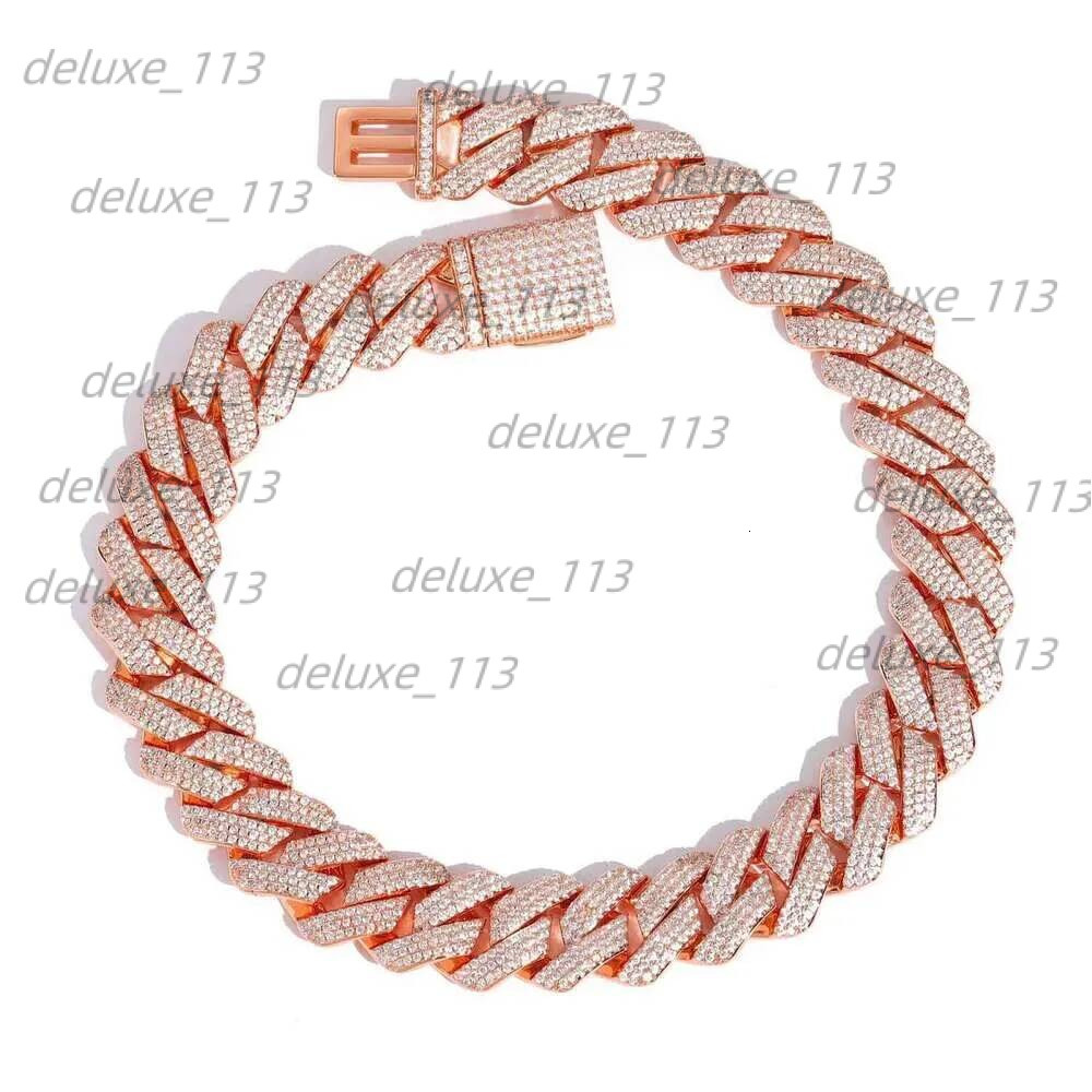 Fashion Jewelry Designer Cuban Chain, Pure Sier Tin 3 Rows Mosonite Necklace Men's Gift Gothic Iced Pendant With Dia Tester