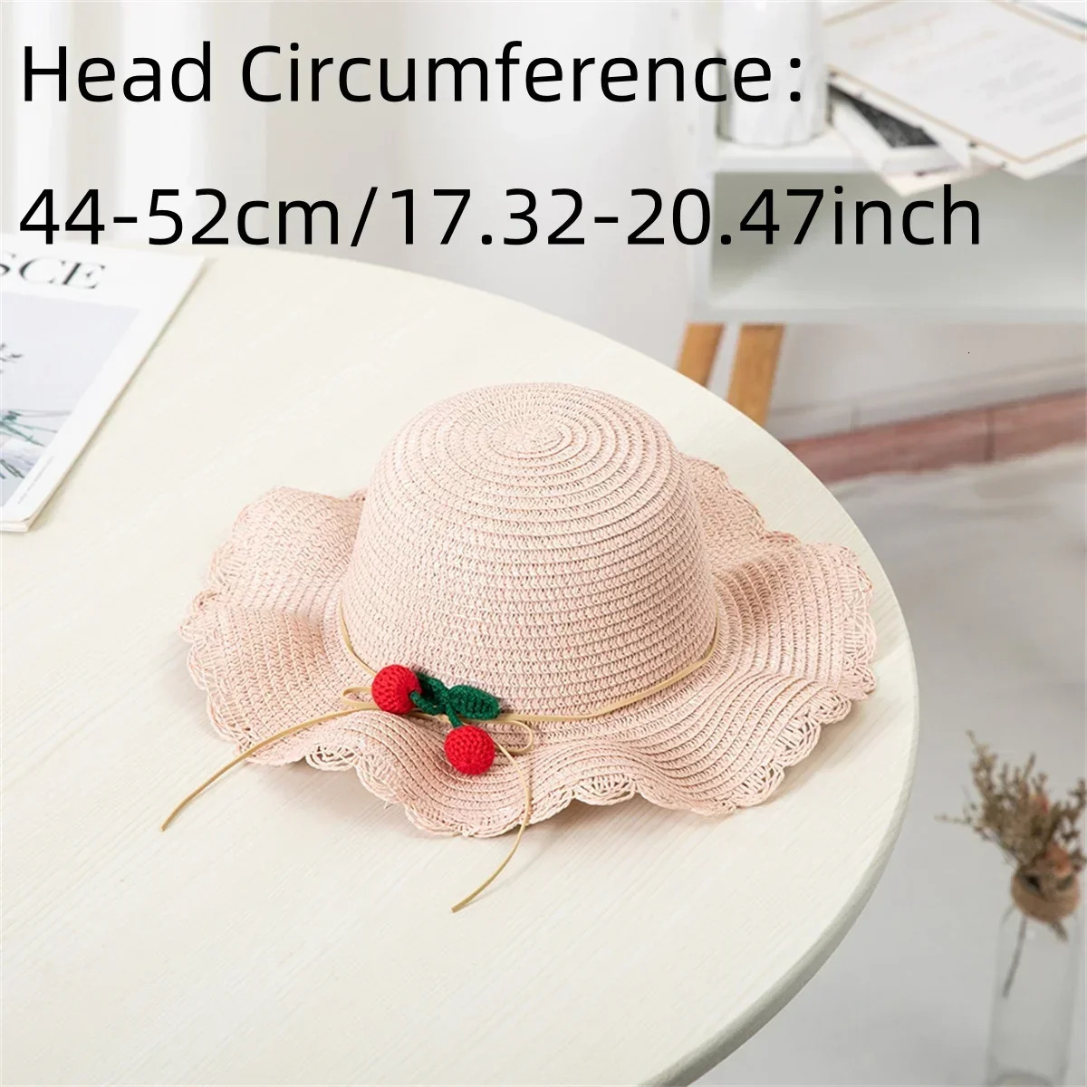 Girl Straw Hat Cherry Fisherman Hat And Bag Set 1 set Hat and bag Childrens Sun Protection Princess Beach Sun Hat Baby 250527