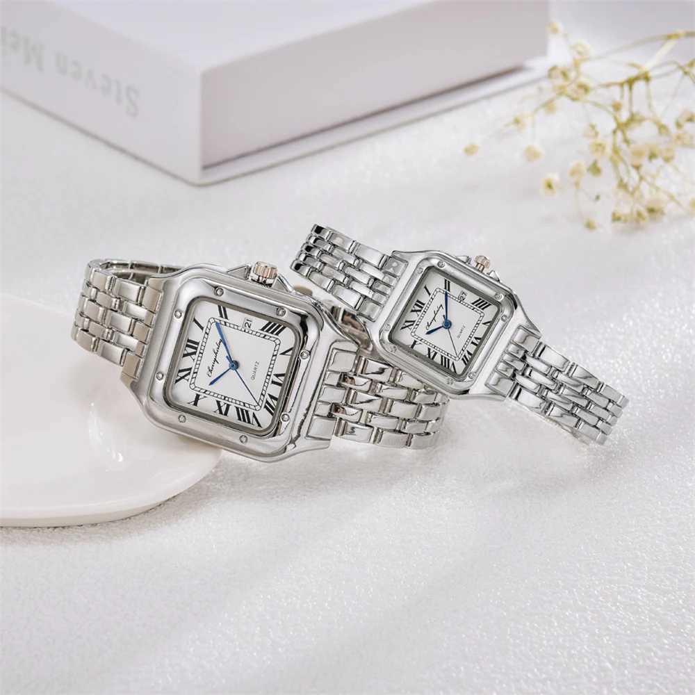 Luxury Branded Women Watches 2025 Simple Square Roman Calendar Women Quartz Watch Fashion Stainless Steel Strap Ladies Clock XJ250527