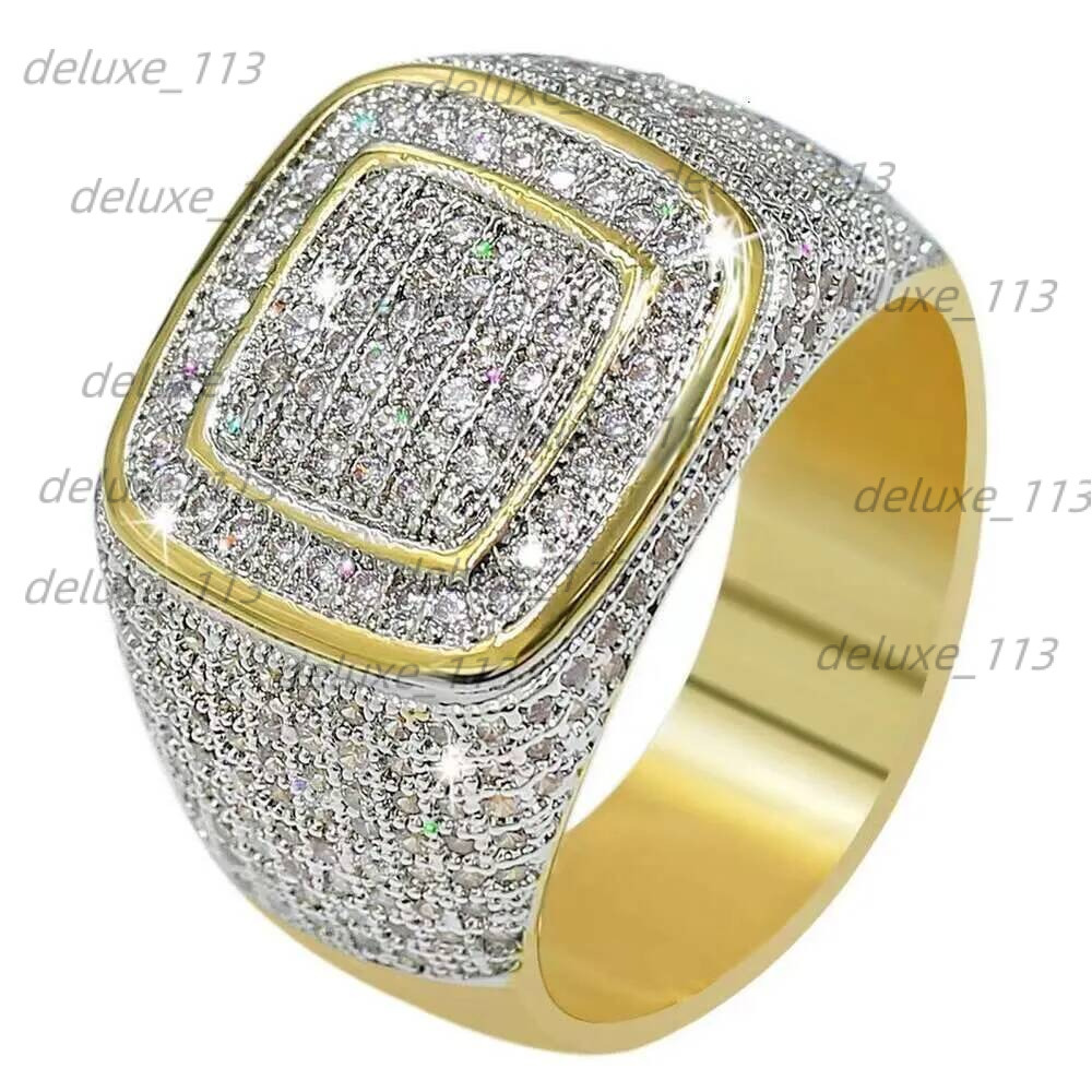 2024 Iced Out Jewelry Vvs Moissanite Men Hip Hop Real Gold Hiphop Gemstone Rings Zf Round M Champion Ring