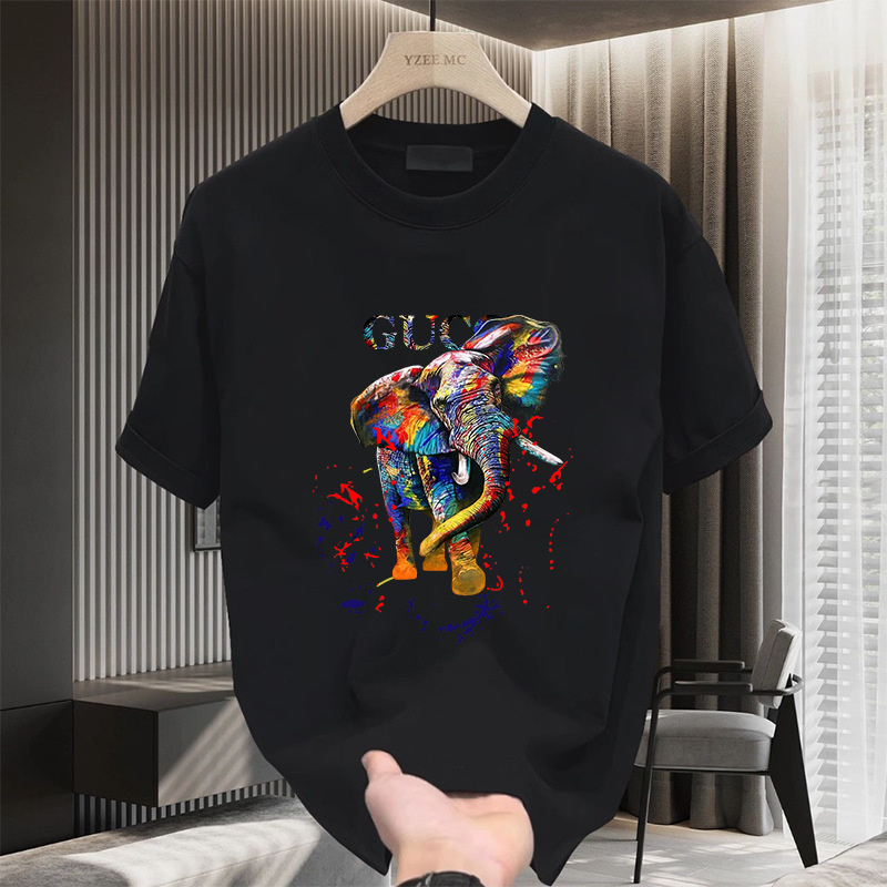 Free shipping designer T-shirt 2025 new fashion casual high-end texture painted print round neck short sleeved mens womens