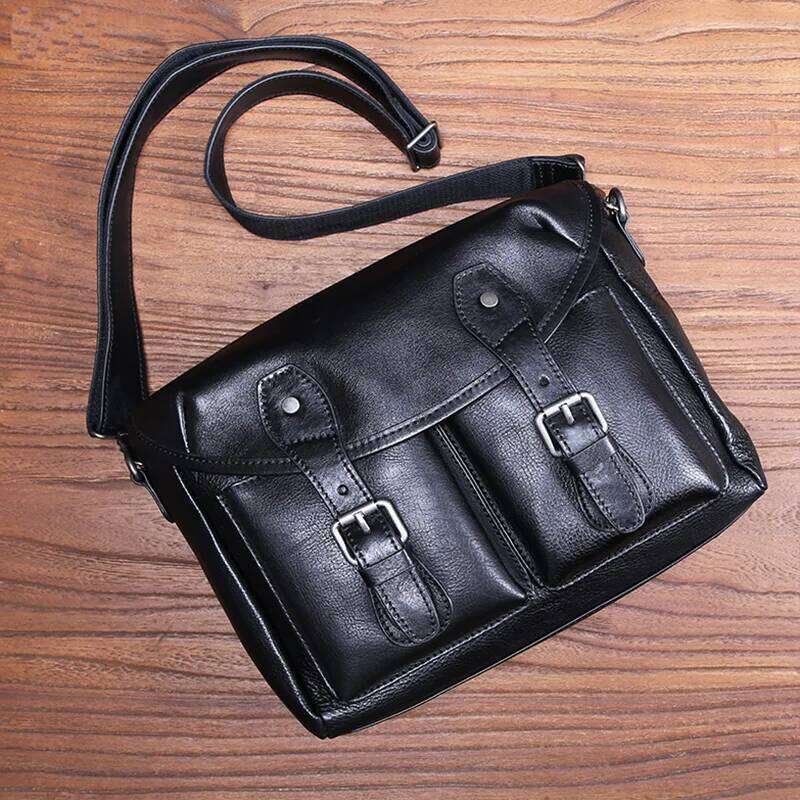 Leather Men's Single Shoulder Srossbody top Layer Cowhide Personality Retro Casual All-Match Outdoor Messenger Bag