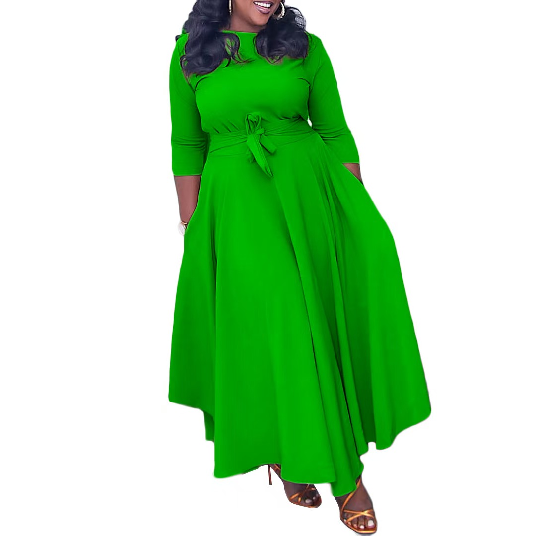 plus size dresses womens dresses new spring summer fashion temperament tie waist large size long dresses short dresses designer luxury dresses