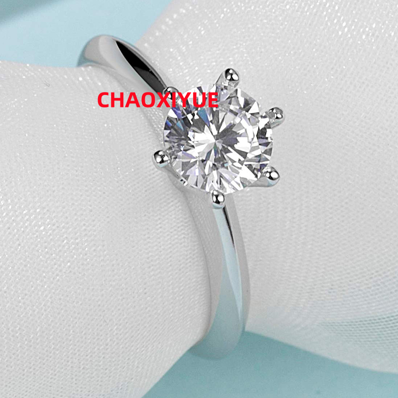 Luster 925 Sterling Silver Certified Moissanite Rings Dcolor VVS 0.5ct 1ct 1.5CT Moissanite Silver Wedding Ring for Women