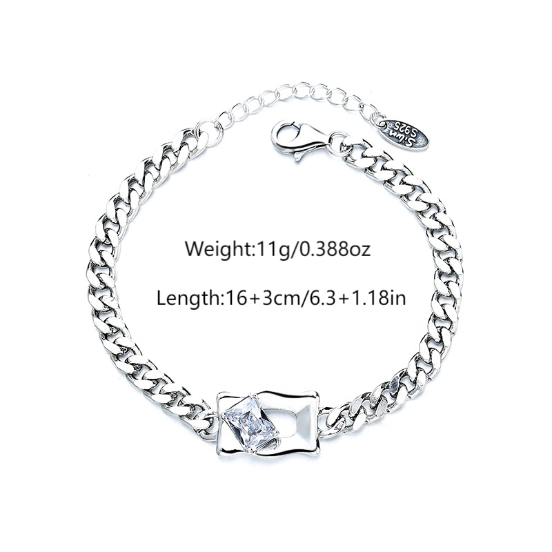 S925 sterling silver fashion trend personalized live-streaming influencer style cool and elegant casual diamond magic mirror luxury small-scale design