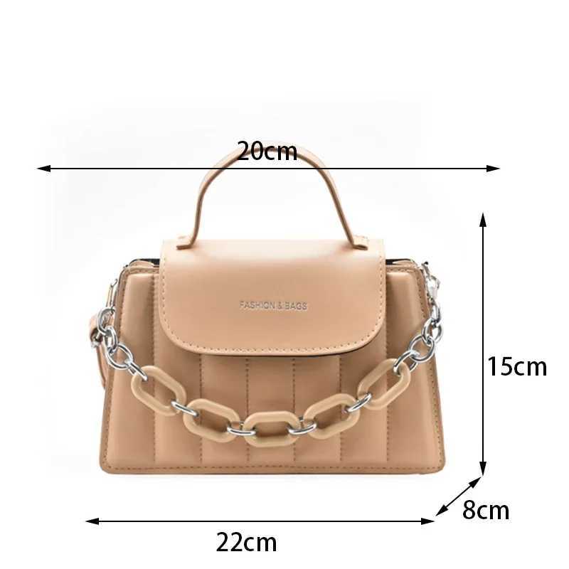 New Chains Shoulder Bag Women Solid Color Crossbody Bag Designer Ladies Messenger PU Leather Handbag Luxury Top-handle Bag Y250528