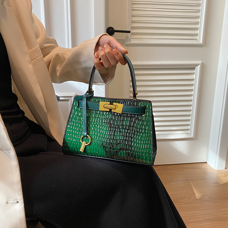 Luxury Brand Designer Bag 2024 New PU Trendy Crossbody Women's Fashion Serpentine Handheld Shoulder Kelly Bag