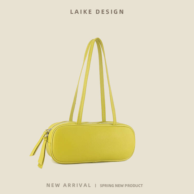 for Women New Top Layer Cowhide Bowling Korean Style Niche Baguette Genuine Leather Women's High-end Underarm Bag