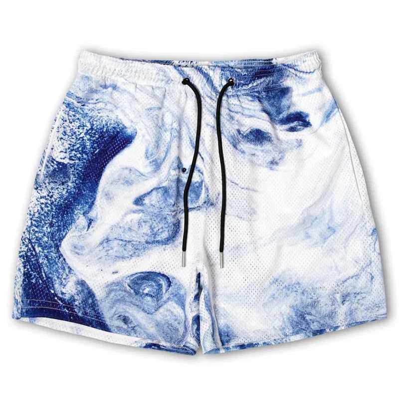 2024 summer NEW Mesh breathable shorts men sports fitness pants digital print loose Running Shorts Outdoor training short pants X250528