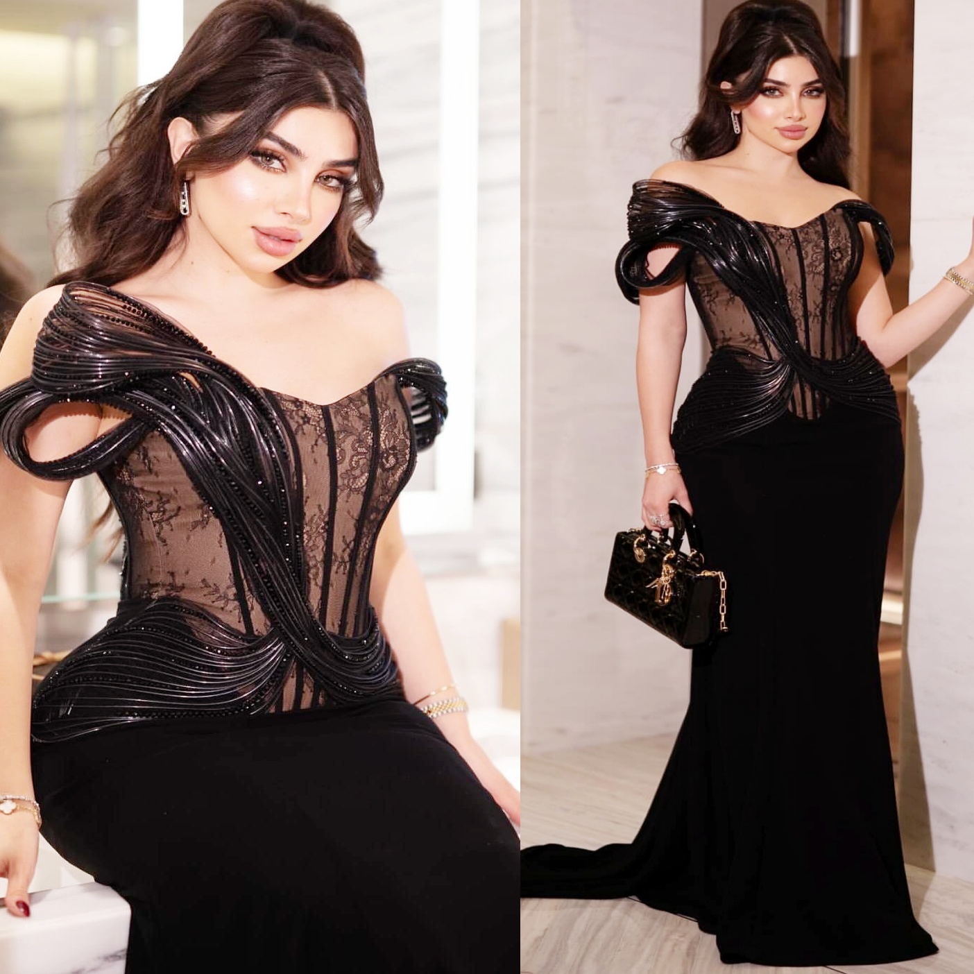 Mermaid Black Prom Dresses 2025 Beaded Satin Stylish Evening Formal Party Second Birthday Engagement Gowns Plus Size Dress For Special Occasions