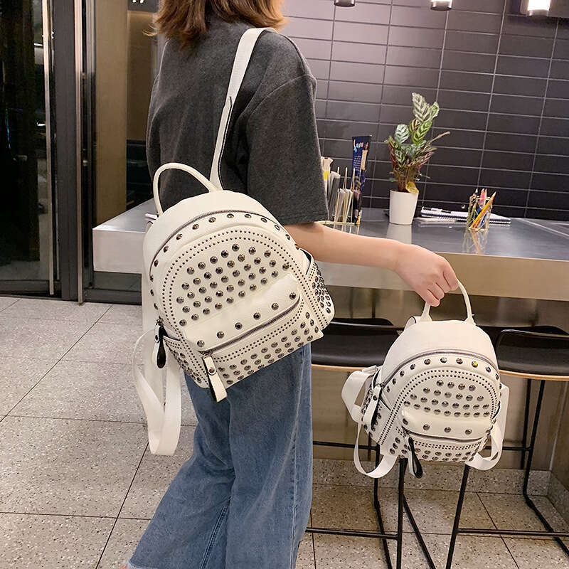 Rivet small backpack for women new fashionable student mini backpack PU leather casual backpack