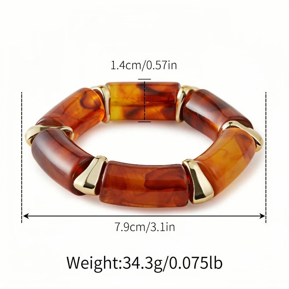 Retro Amber Color Acrylic Bracelet Marble Texture Resin For Women Fashion Party Jewelry Accessories Wholesale 250517
