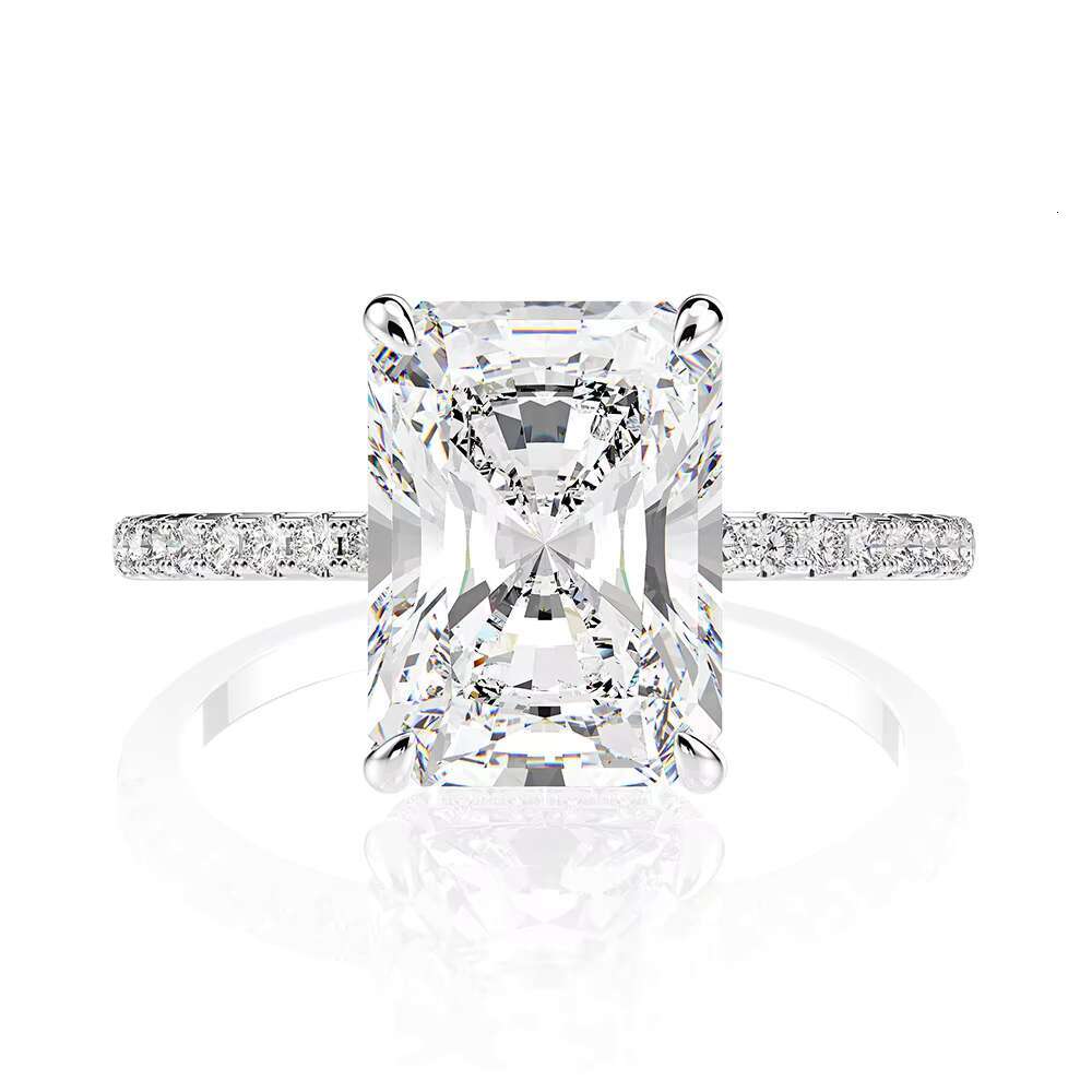 4CT 925 Sterling Silver Moissanite Ring for Womens Luxurious Wedding Jewelry Wholesale