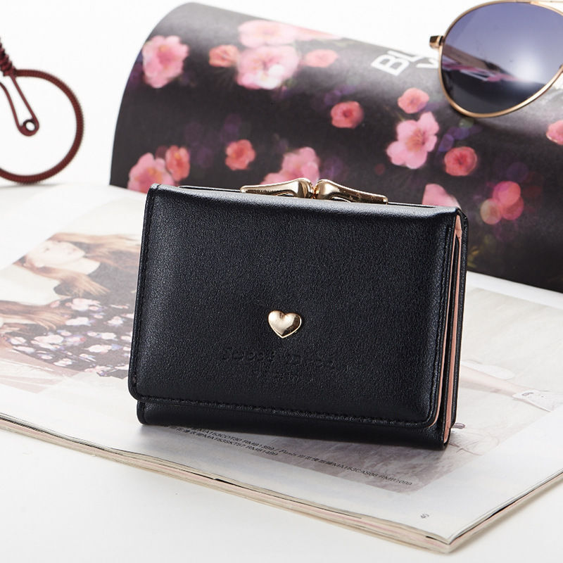 Free shipping designer wallet New Women's Short Coin Purse Korean Style Female Student Mini Cute Foldable Small Wallet Multi-Card Slot Card Holde