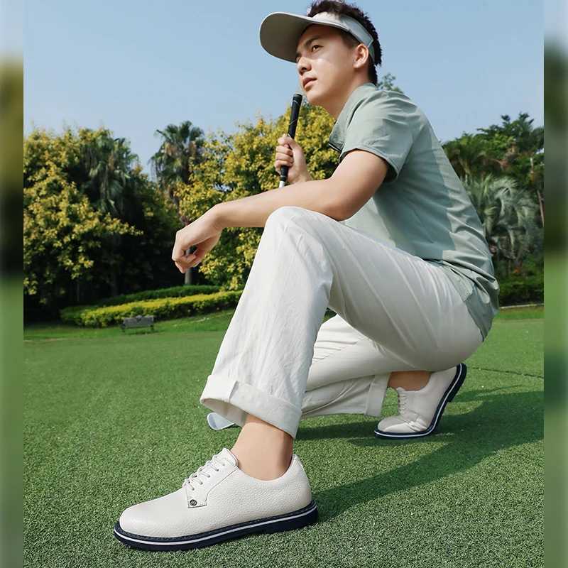Golf Shoes For Men New White Professional Waterproof Non-slip Spikeless Outdoor Leisure Walking Training Golfer Sneakers M250528