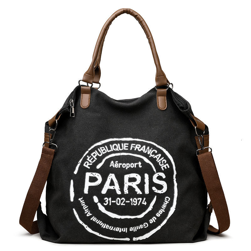 Luxury Brand Designer Bag Cross-Border Student Class Casual Canvas Tote Bag For Women Fashion Letter Tote Bag Large Capacity Commuter Crossbody Bag