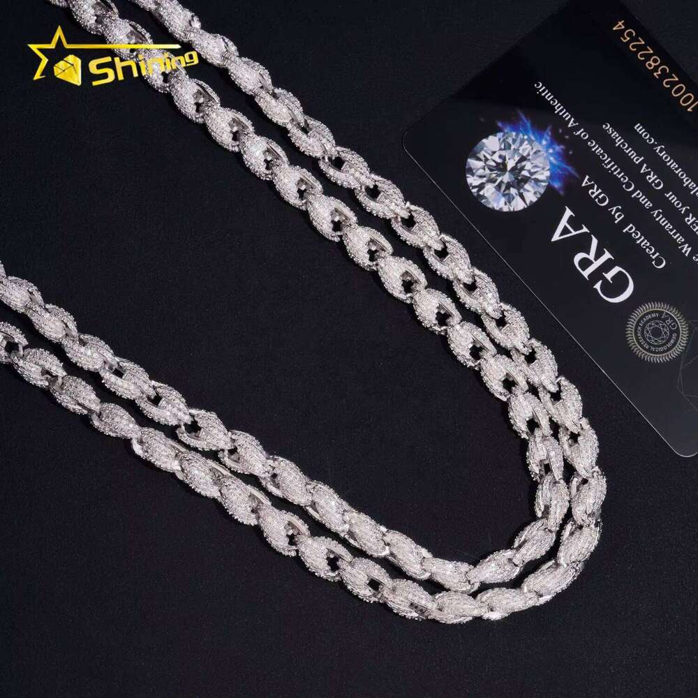 Pass Tester Hip Hop 7.5mm Sier Fully Iced Out Twist Moissanite Dia Rope Chain
