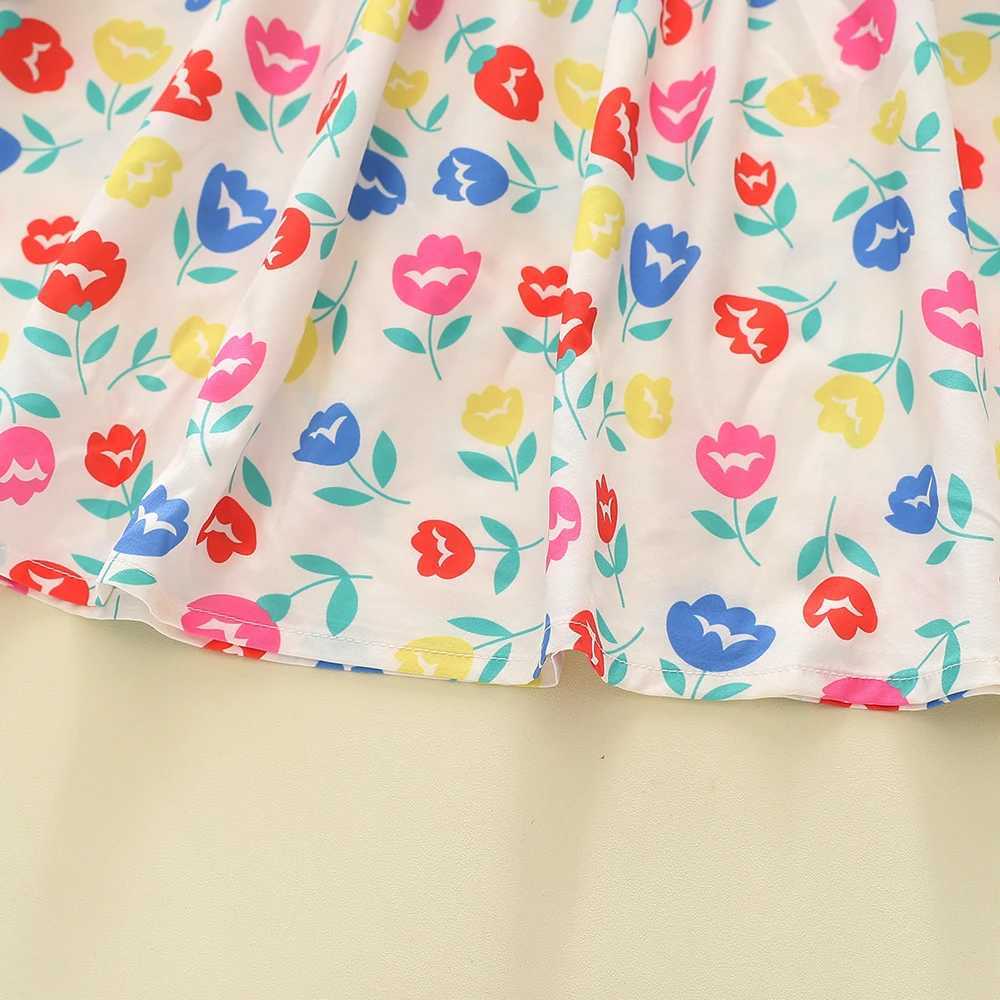 Humor Bear Summer Girls Dress Kids Clothing Little Fresh Retro Print Flying Sleeve Bow Tie Design Princess Dress For 2-6Y X250528