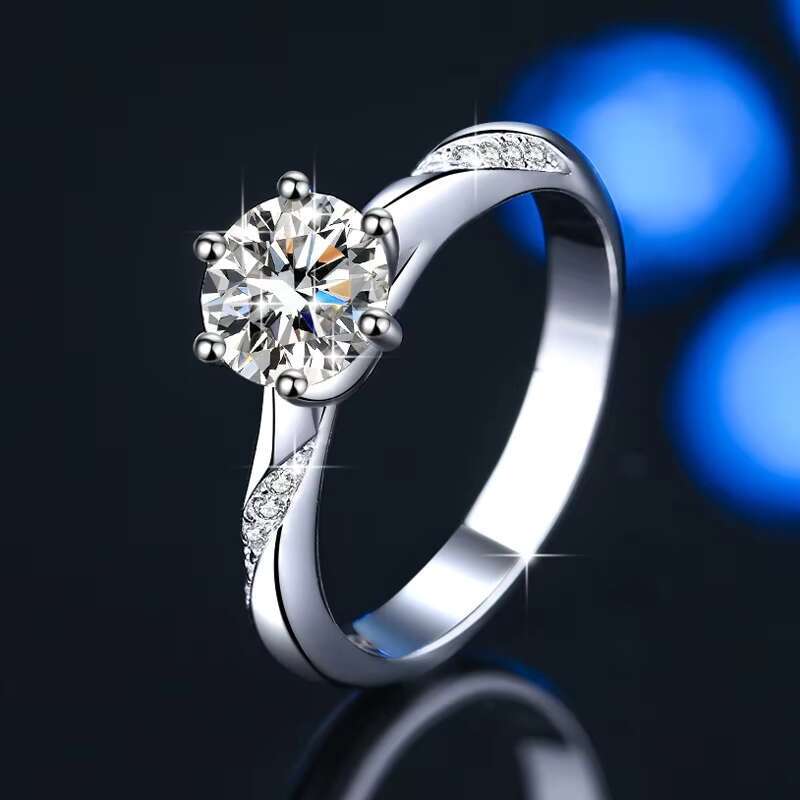 Moissanite Psychic Crown Ring White Golden Plated Sterling Silver S925 Cross-Border Hot Sale for Women