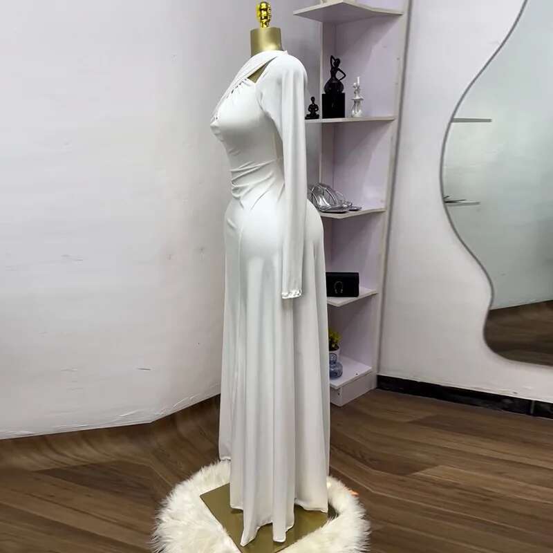 2025 Summer Women O-Neck Sleeve Mermaid Maxi Dress Birthday Beach Sexy Night Party Club Long Dresses