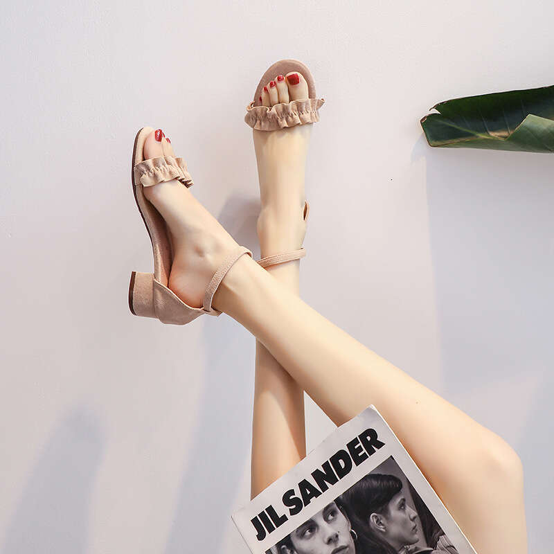 Women's Sandals Summer Soft Sole 2025 New Chunky Heel One-Strap Fairy Style Fashion Matching Dress High Heels