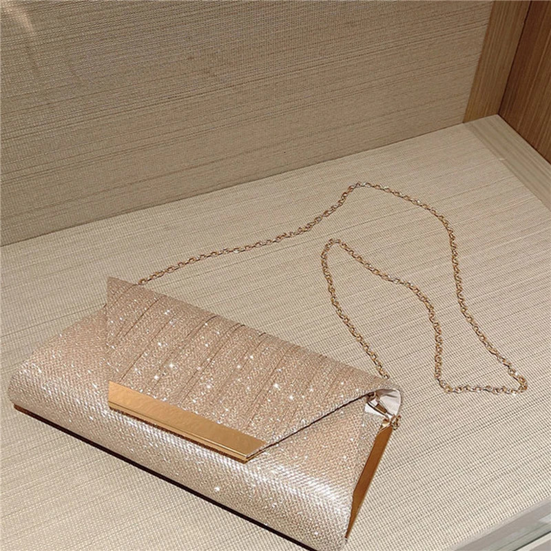 Women Exquisite Evening Bag Party Banquet Glitter Purse Lady Elegant Wedding Clutches Handbag Female Cocktail Chain Shoulder Bag 250526