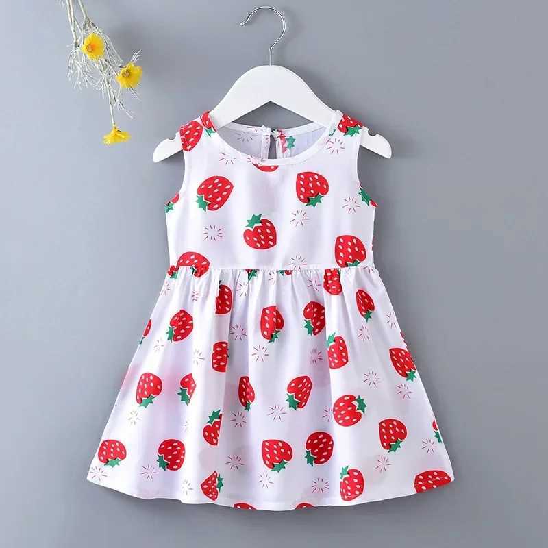 Baby Girls Summer Dress Sleeveless Cute Print Childrens Dresses Cotton Toddler Kids Party Sundress Clothes Baby Clothing Skirts X250528