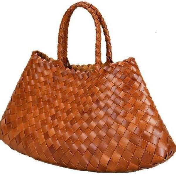Tote Bag Braided Handbag New Genuine Leather Dragon Handwoven Women S Tote Large Capacity Basket Bag Shoulder Bag