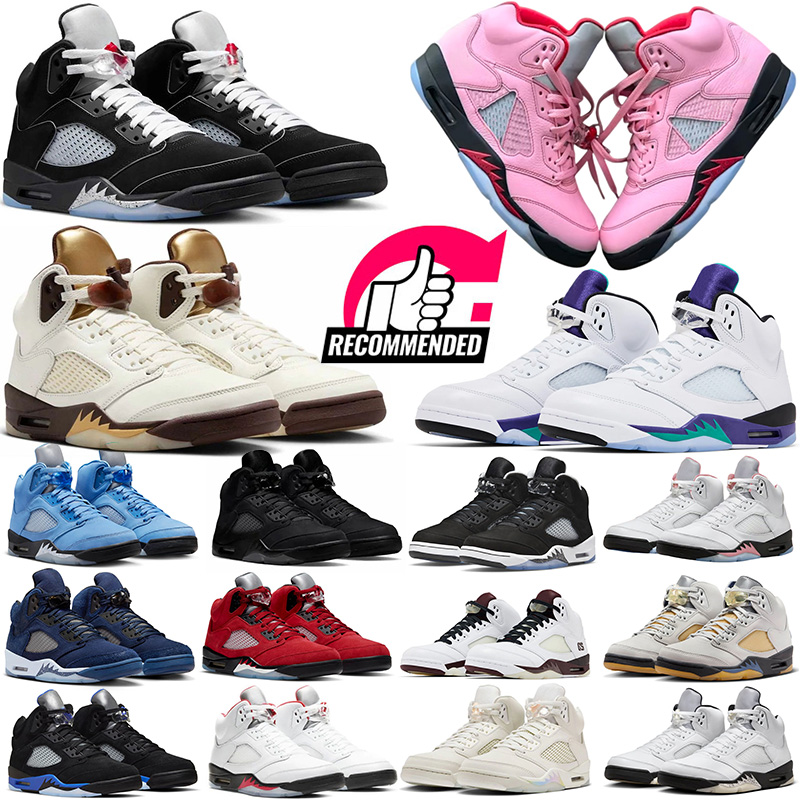 With Box 2025 Black Metallic Reimagined 5 5s Men Basketball Shoes Fire Red Awake Grape Golden Ticket Women Mens Trainers Sports Sneakers size 5.5-13