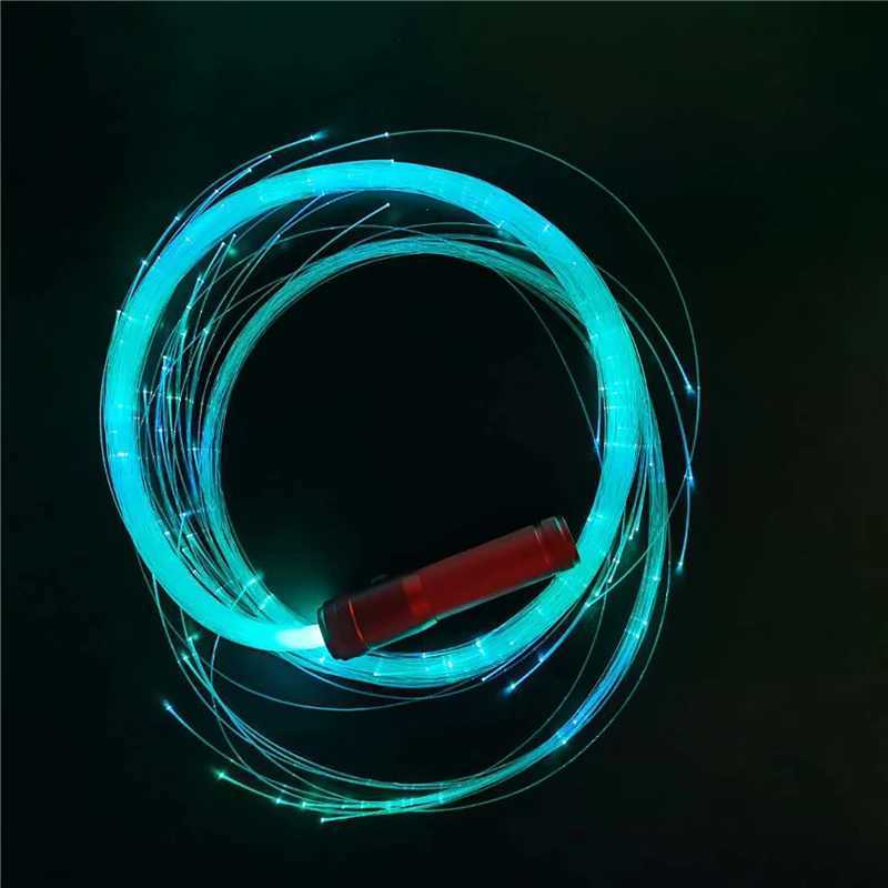 Color-Changing Fiber Optic Dance Whip Colorful Glowing LED Flash Whip Hand Rope for Dance Festival Party Carnival Wedding Decor W250528