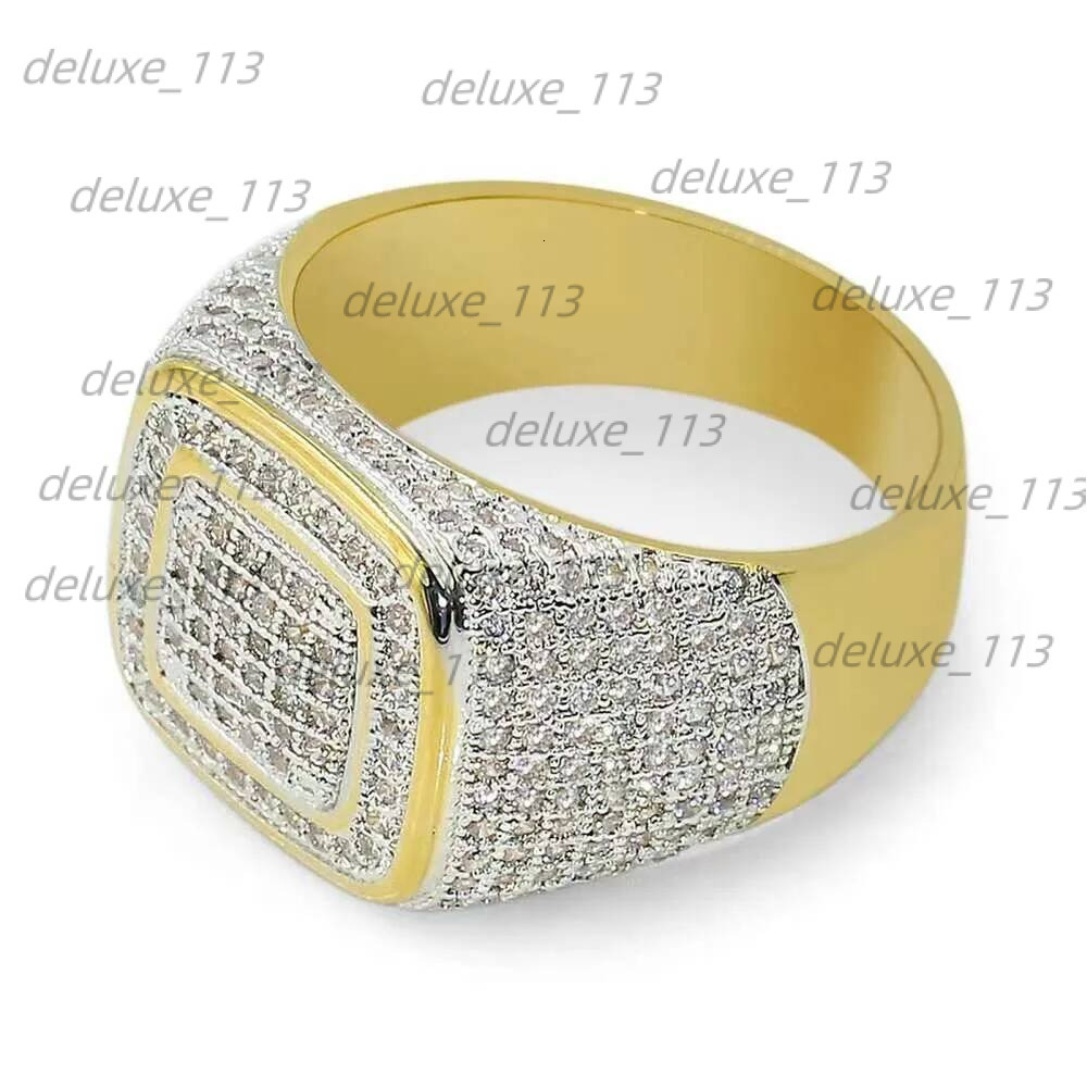 2024 Iced Out Jewelry Vvs Moissanite Men Hip Hop Real Gold Hiphop Gemstone Rings Zf Round M Champion Ring