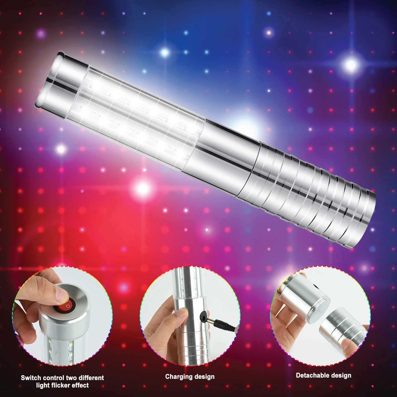 LED Strobe Baton Light LED Bottle Service Light Reusable Light Champagne Bottle Handheld Light for Outdoor Party Concert Events W250528