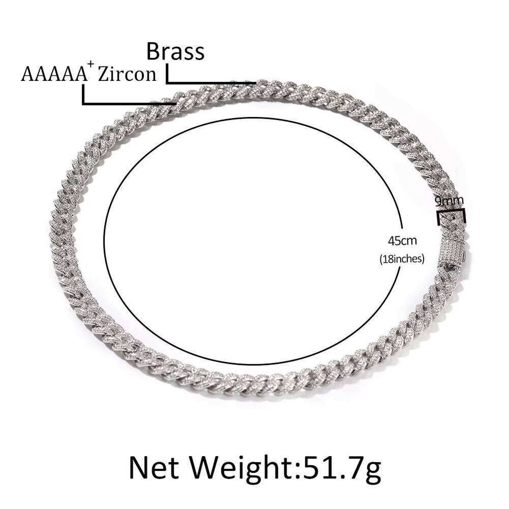 DHCollections 8mm Cuban Link Chain Full Diamond Iced Out Necklace Bracelet Hip Hop Jewelry for Men and Women