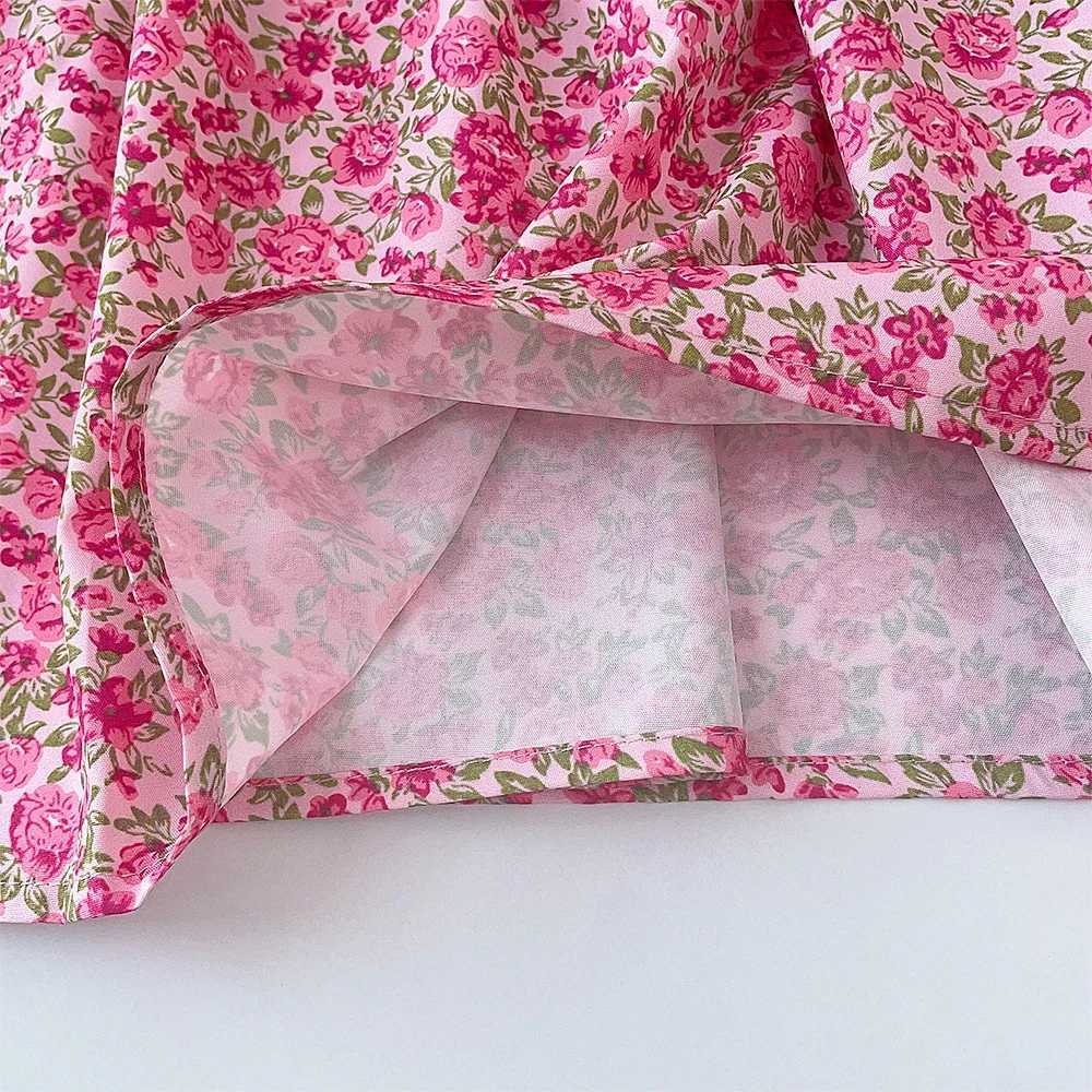 Summer New Dress for Girls Solid Color Girl Dress Fashion Floral Square Collar Childrens Dress Childrens Wear X250528