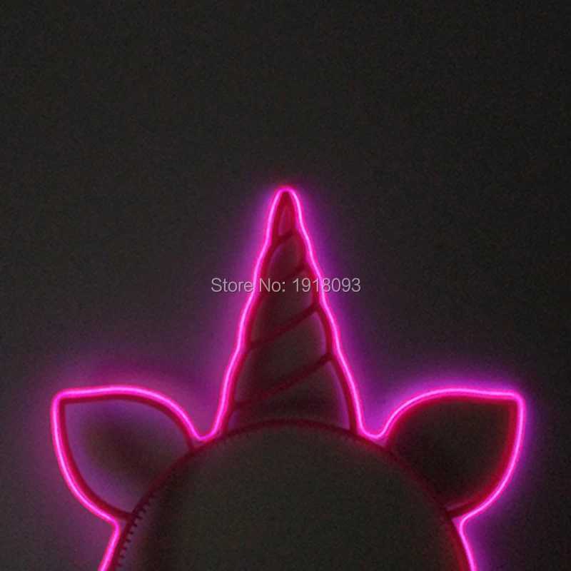 3 Style Unicorn Crown Cat LED Glow Headband Cute EL Neon Light up Headband for Glow Party Supplies Concert Costume Decoration W250528