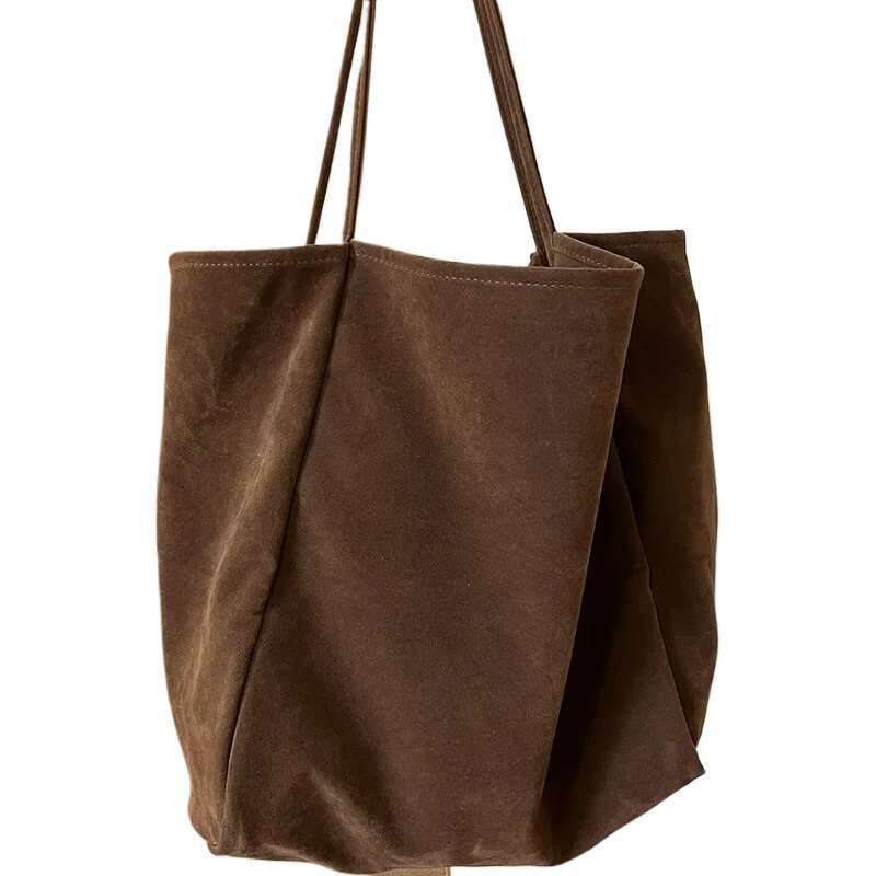 Autumn/Winter Capacity Chamois Leather Idle Style Single Shoulder Bag Artistic Student Versatile Handbag Large Shopping Ba