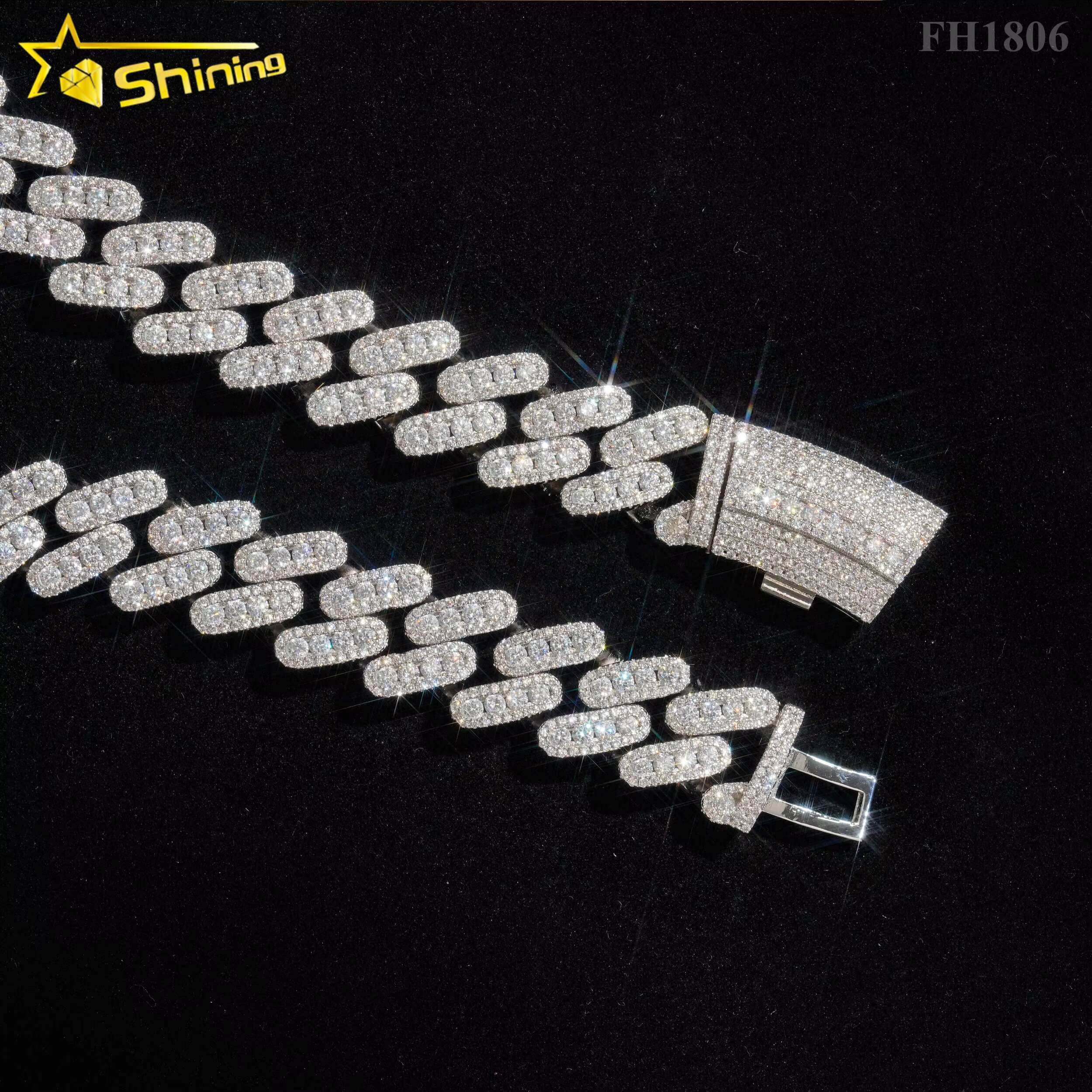 Pass Diamond Tester Fashion Jewelry Necklace Sterling Silver Wholesale Moissanite Cuban Link Chain