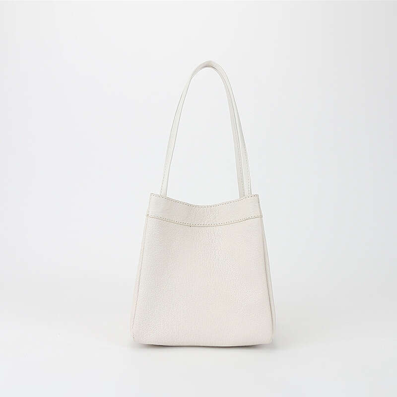 New Korean Style Genuine Leather Small Square Versatile Sheepskin Bucket Bag Niche Fashion Underarm Handbag for Women