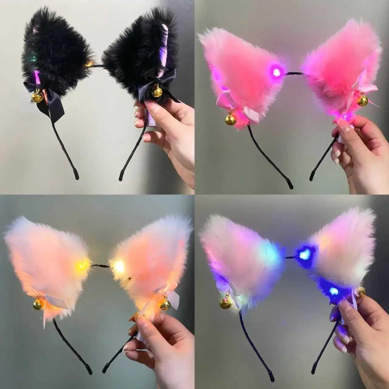 10pcs Adult Kids Carnival Light up Headband LED Flower Crown Christmas Feather Blinking Hair accessories Party Supplies W250528