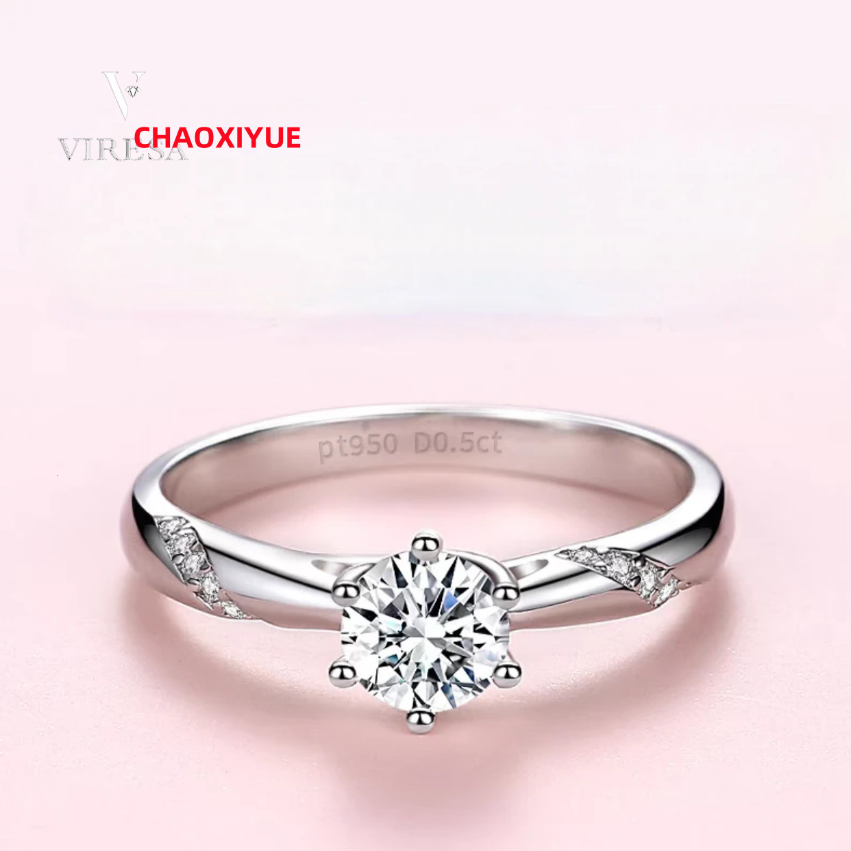 Hot Selling Elegant and Stylish DEF Color 925 Silver Moissanite Wedding Ring Diamond White