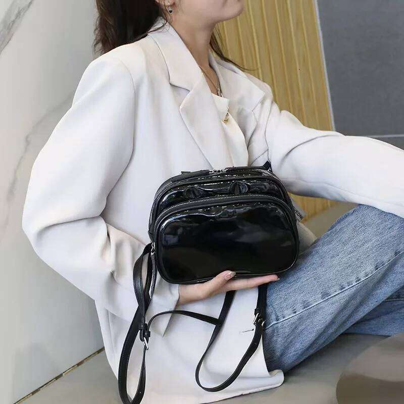 2025 New Cute Mini Backpack Casual Fashion Academy Style Bright Black Backpack
