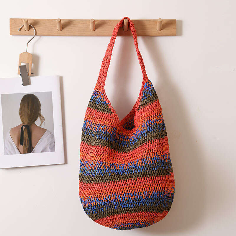 Fashion Colorful Single Shoulder New Casual Large Capacity Woven Vacation Beach Versatile Straw Bag