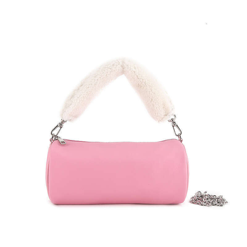 Handbag for Women Spring New High-End Chain Cylinder Simple Sheepskin Shoulder Mini Versatile Crossbody Bag