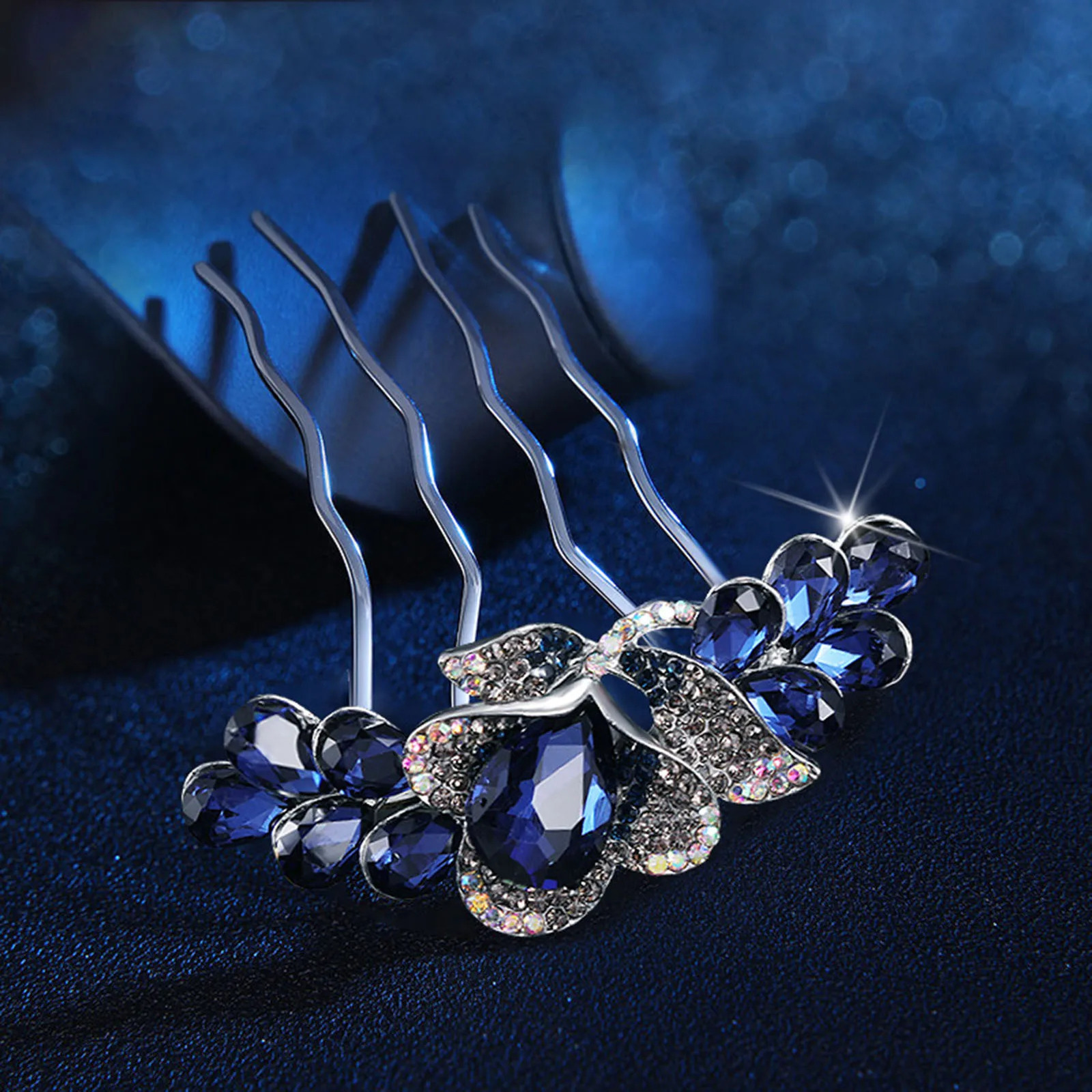 Daily Hair Jewelry for Women Girls Long Holder Bling Combs Crystal Hairpins Bride Wedding Clips 250519