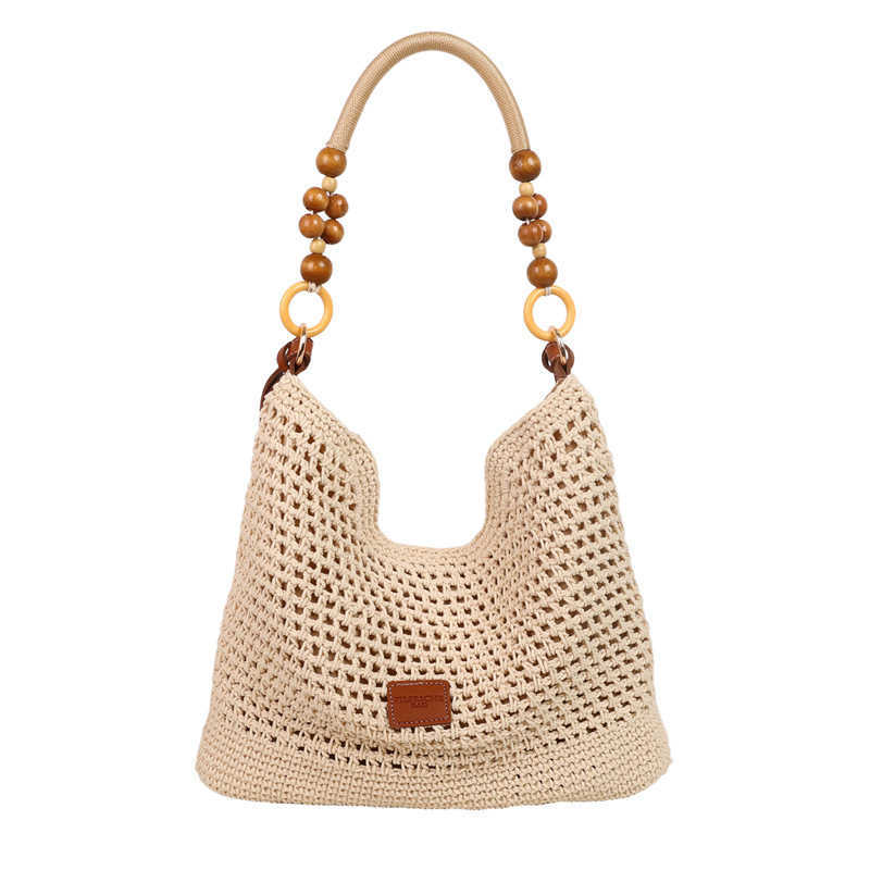 Spring Summer Fashion Hollow Weaving Bag for Womens Simple Shoulder Bag Large Capacity French Commuter Crossbody