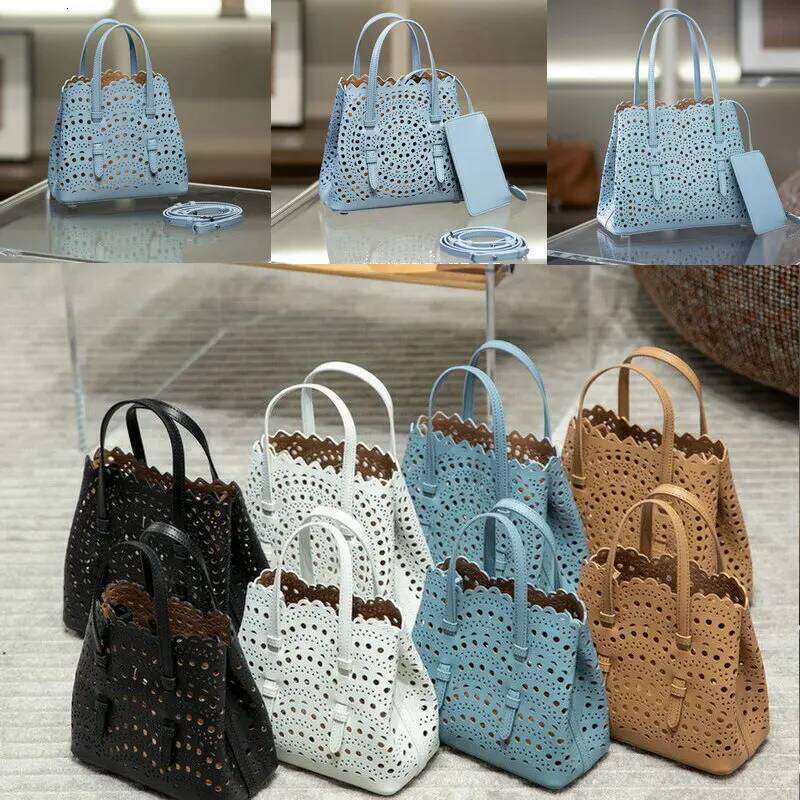 Brand Designer High Quality Mini Cowhide Shoulder Handbags 2025 Hollow Fashion Large Capacity Genuine Leather Bucket Bag