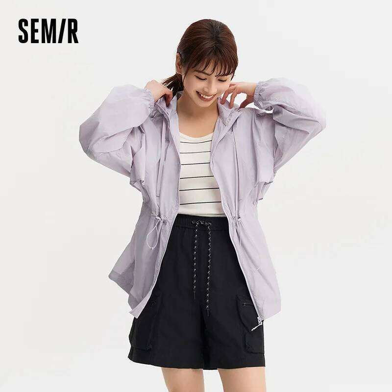 Semir Outerwear Women Mid-long Style Cool Feeling Sun Protection, Waterproof and Windproof New Summer Jacket